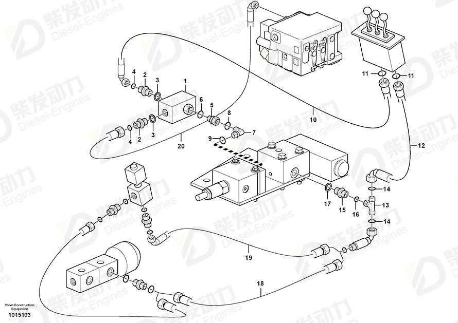 VOLVO Shuttle valve 4864314 Drawing VOLVO Shuttle valve 4864314 Drawing