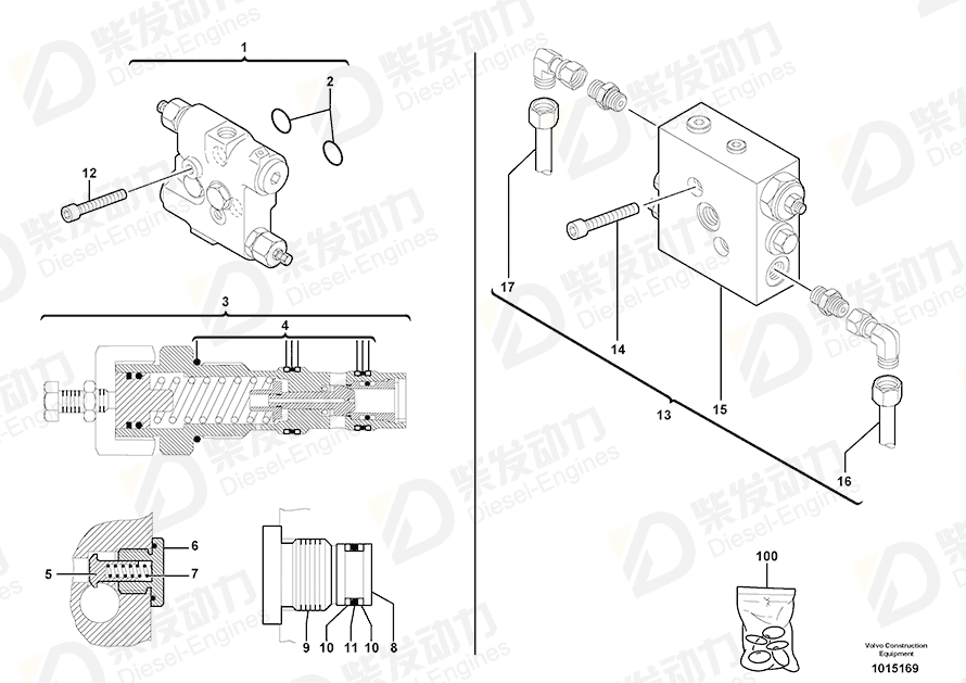 VOLVO Control valve kit 11712421 Drawing VOLVO Control valve kit 11712421 Drawing