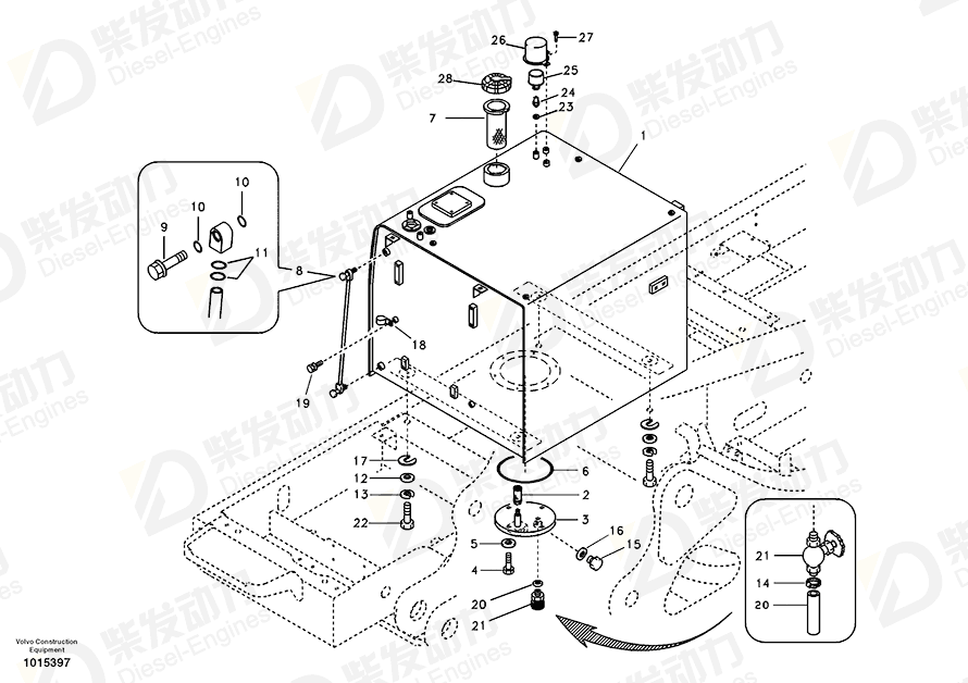 VOLVO Fuel tank 14531535 Drawing