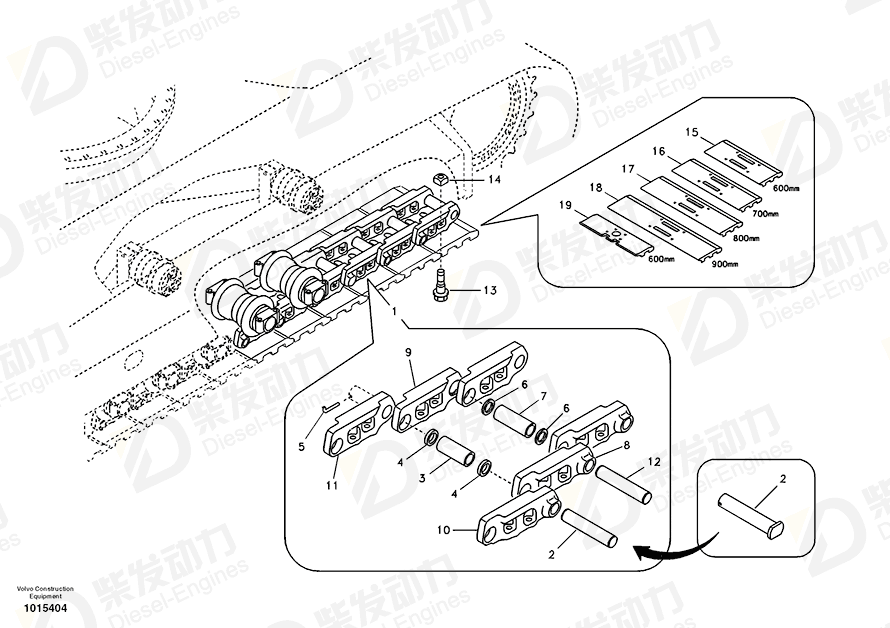 VOLVO Track shoe 14532382 Drawing