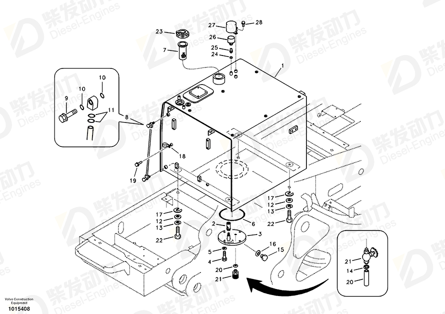 VOLVO Fuel tank 14529961 Drawing