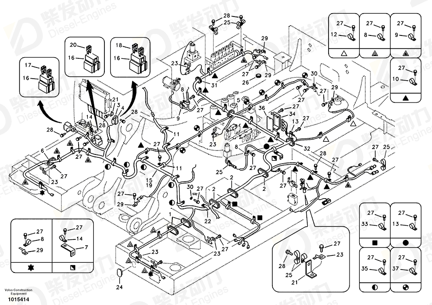 VOLVO Wire harness 14524877 Drawing