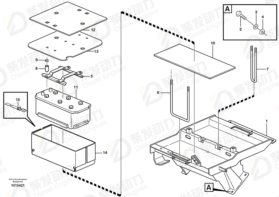VOLVO Battery retainer 11115002 Drawing