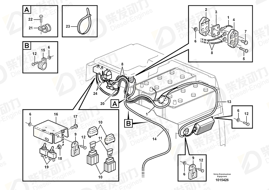 VOLVO Cable harness 11192519 Drawing VOLVO Cable harness 11192519 Drawing