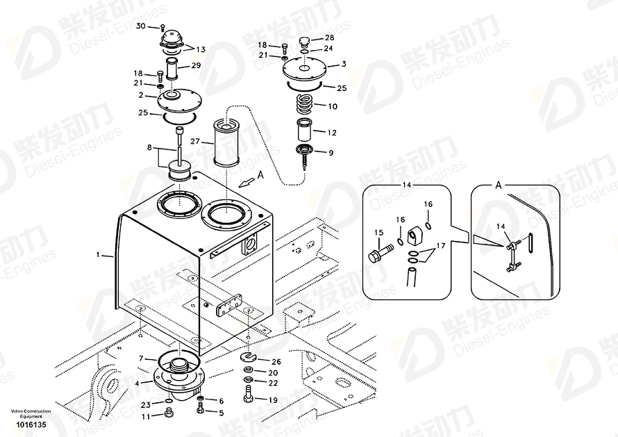 VOLVO Valve SA1012-01500 Drawing