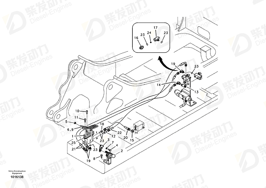 VOLVO HOSE ASSEMBLY SA9453-02258 Drawing