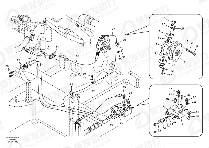 VOLVO Hose assembly SA9451-04481 Drawing VOLVO Hose assembly SA9451-04481 Drawing