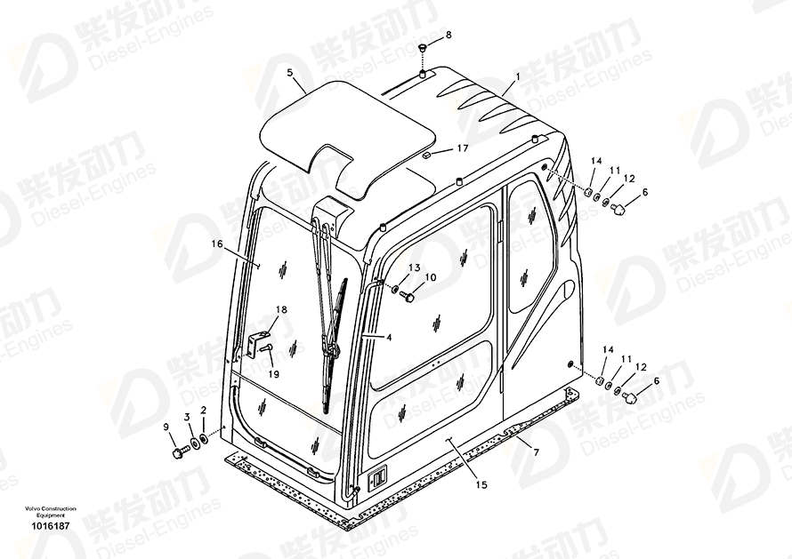 VOLVO Glass 14506848 Drawing