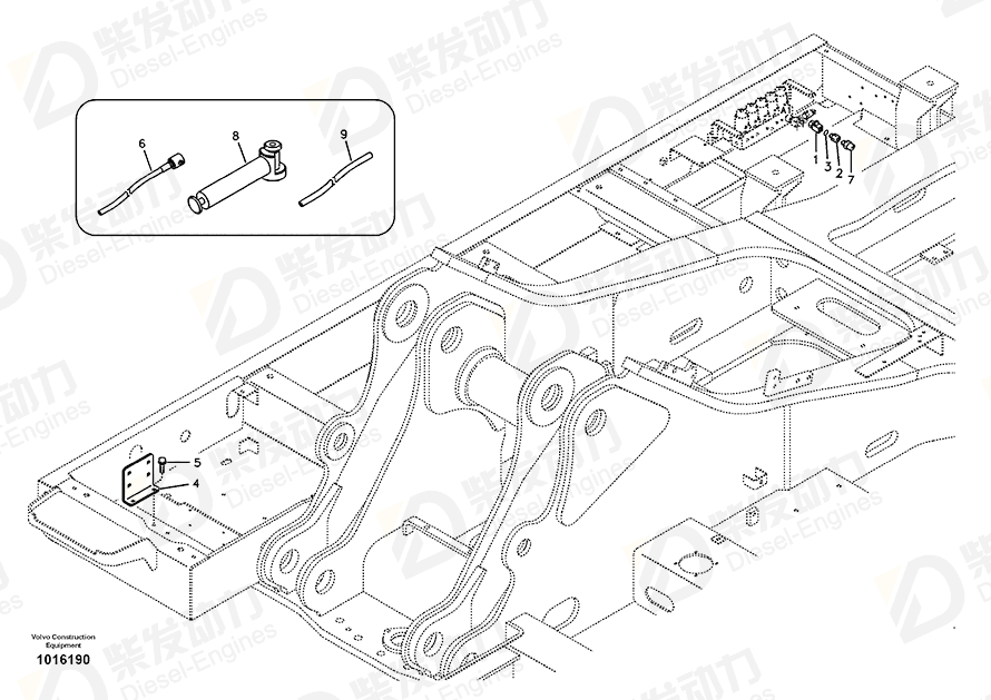 VOLVO Hose 14025152 Drawing