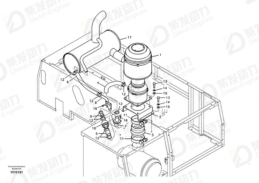 VOLVO Muffler 14533382 Drawing