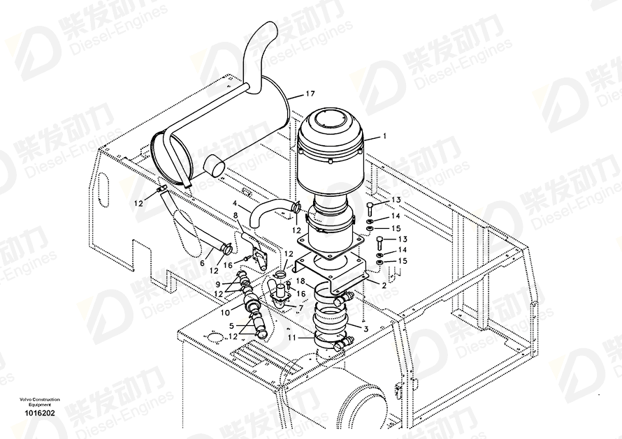 VOLVO Hose 14533229 Drawing