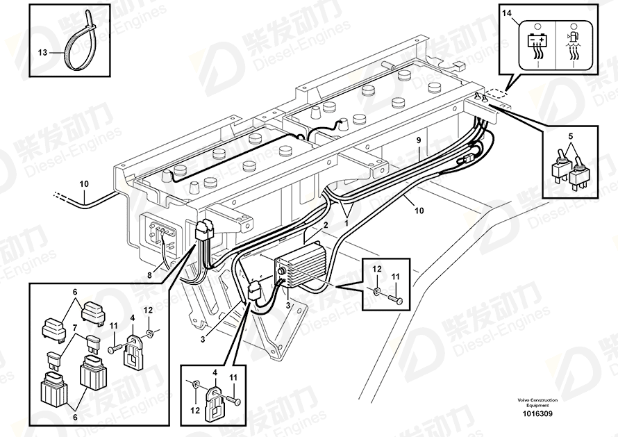 VOLVO Cable harness 11193257 Drawing