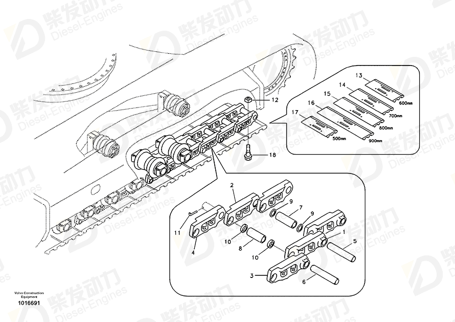 VOLVO Track shoe 14532344 Drawing