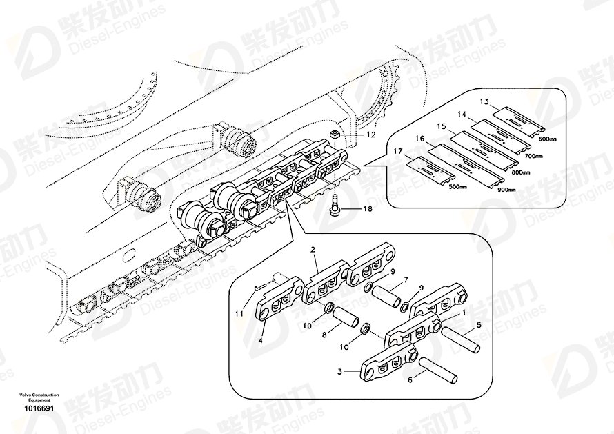 VOLVO Bushing SA1182-00061 Drawing