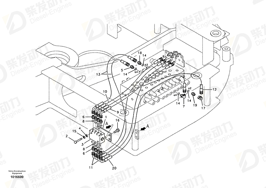 VOLVO HOSE SA9453-02215 Drawing VOLVO HOSE SA9453-02215 Drawing