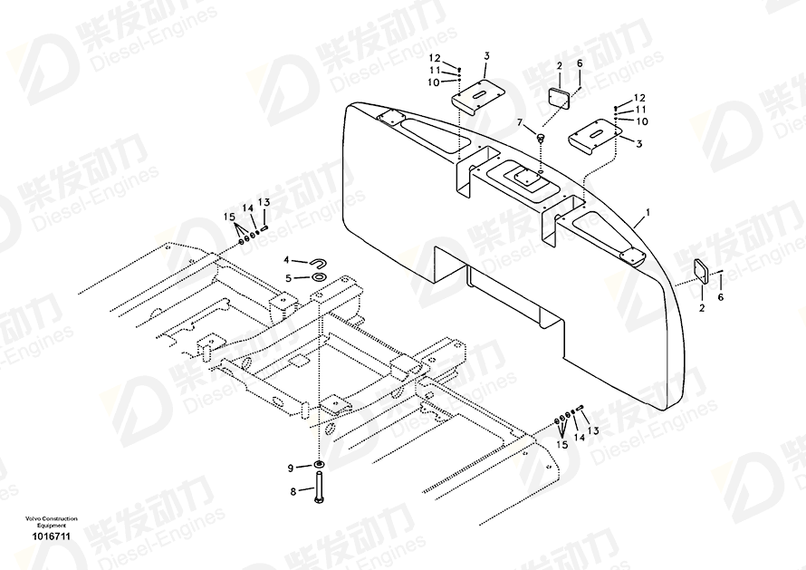 VOLVO Counterweight 14561573 Drawing VOLVO Counterweight 14561573 Drawing