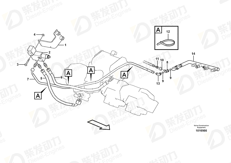 VOLVO Hose assembly 936799 Drawing
