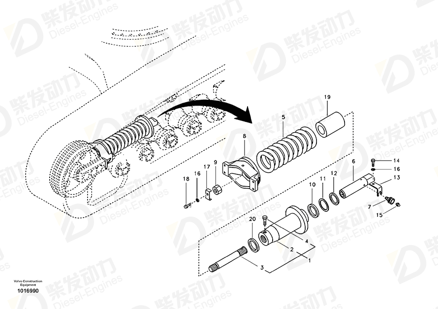 VOLVO Recoil spring 14562926 Drawing