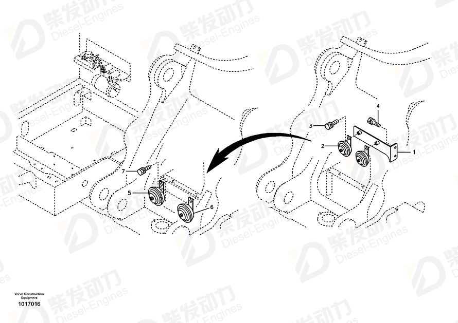 VOLVO Horn 11170070 Drawing
