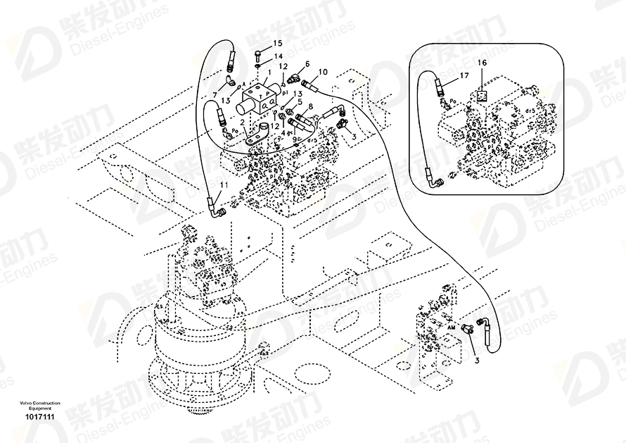 VOLVO Hose assembly SA9451-33617 Drawing