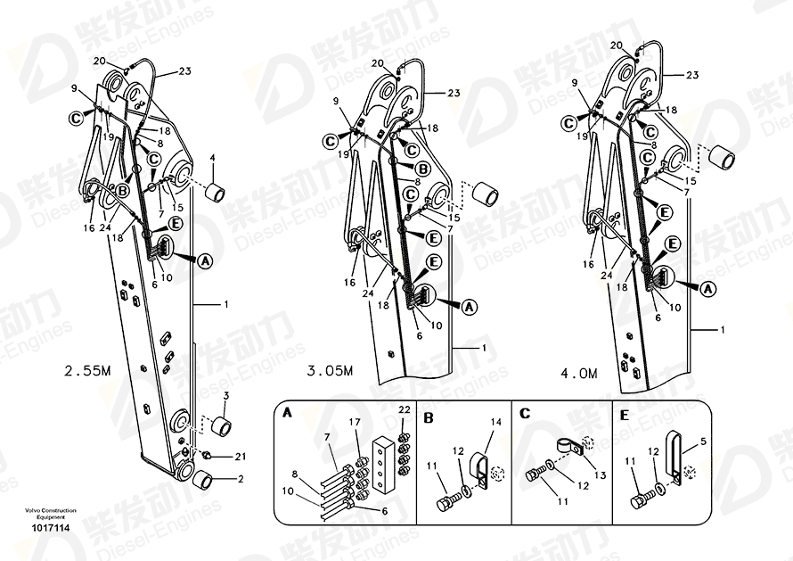 VOLVO Hose assembly 14880682 Drawing