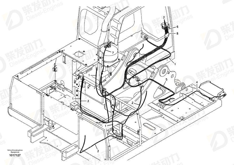 VOLVO Cable harness 11301842 Drawing VOLVO Cable harness 11301842 Drawing