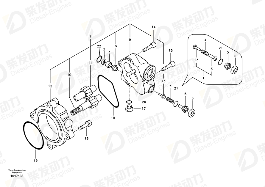 VOLVO Screw 14534037 Drawing