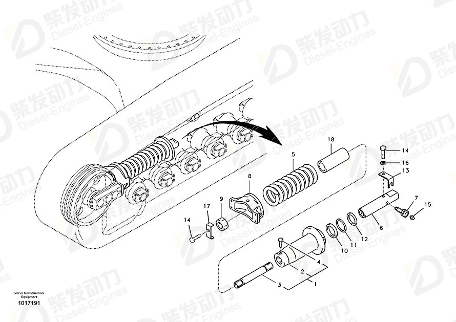 VOLVO Recoil spring 14532390 Drawing