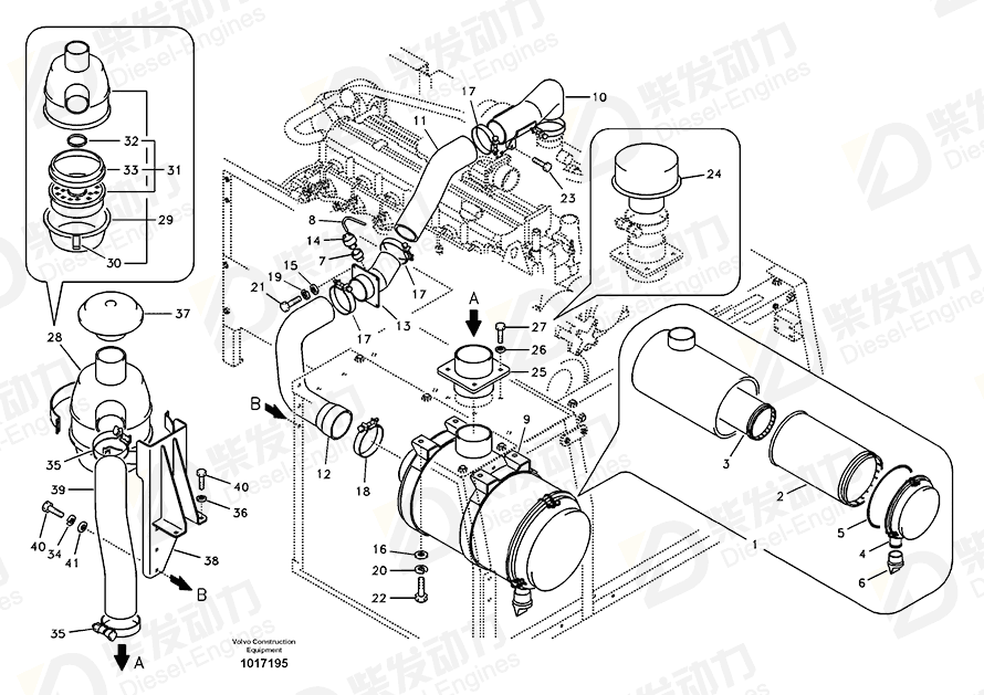 VOLVO Air cleaner 14510586 Drawing