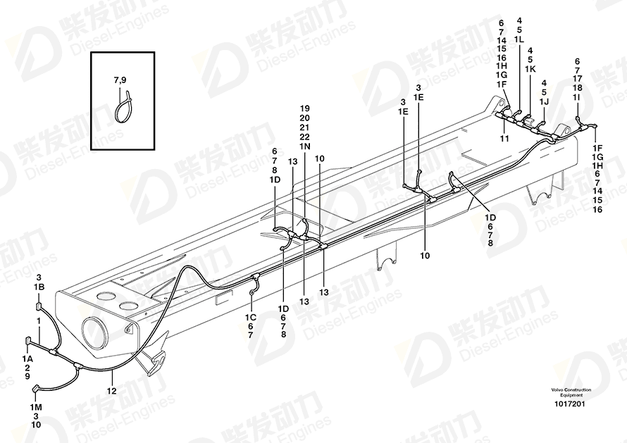 VOLVO Cable harness 11113372 Drawing