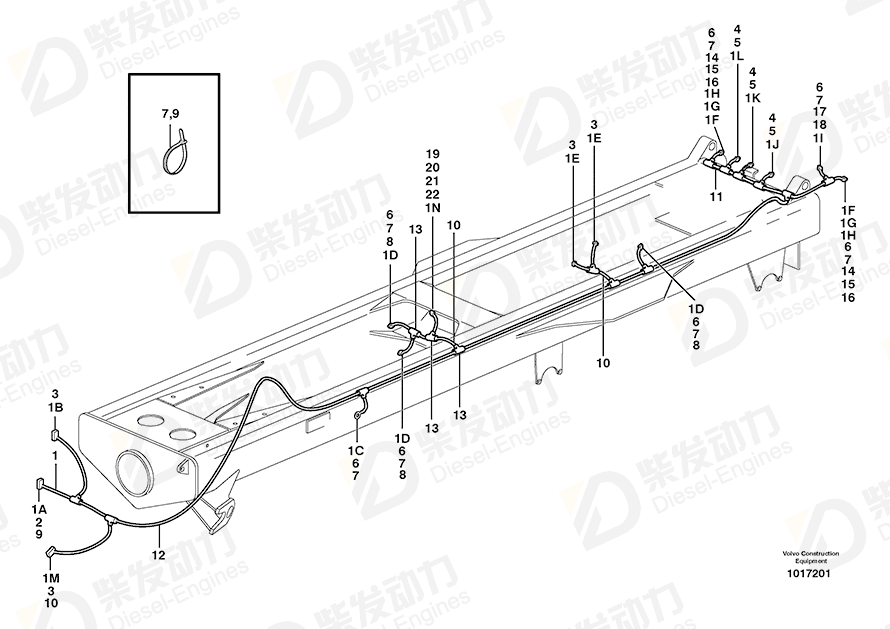 VOLVO Lock plug 14345279 Drawing