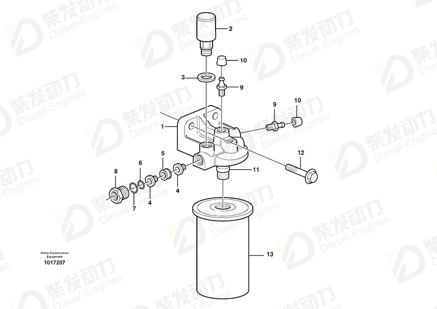 VOLVO Fuel filter 20430751 Drawing