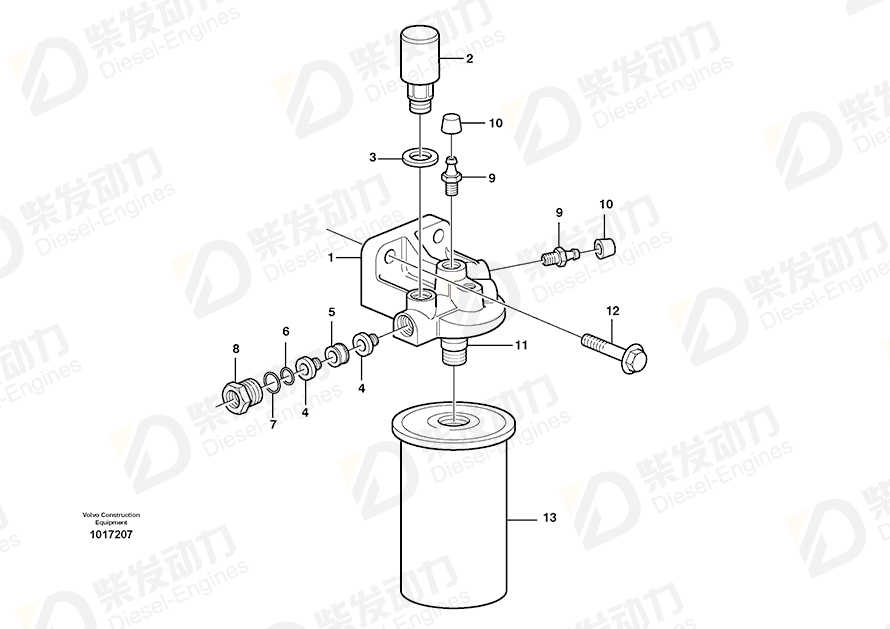 VOLVO Fuel filter 20430751 Drawing VOLVO Fuel filter 20430751 Drawing