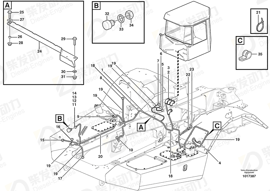 VOLVO Cable harness 11193329 Drawing