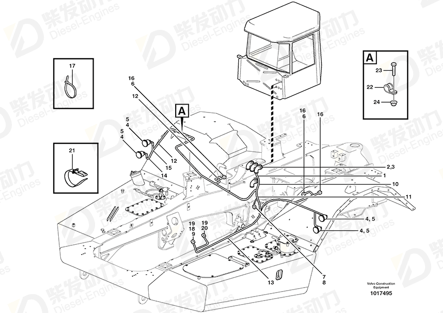VOLVO Cable harness 21495027 Drawing
