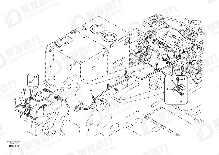 VOLVO Battery cable 14529073 Drawing VOLVO Battery cable 14529073 Drawing