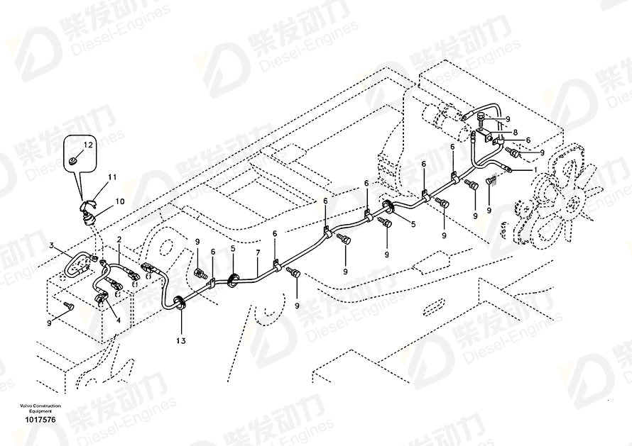 VOLVO Battery cable 14529071 Drawing