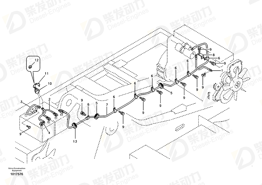 VOLVO Ground cable 14514336 Drawing