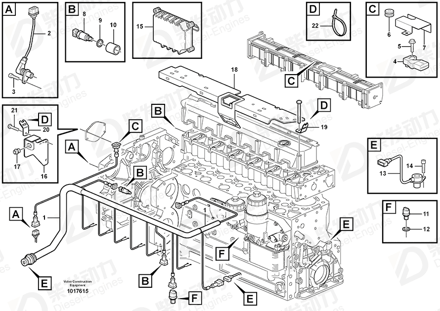 VOLVO Cable harness 20728258 Drawing