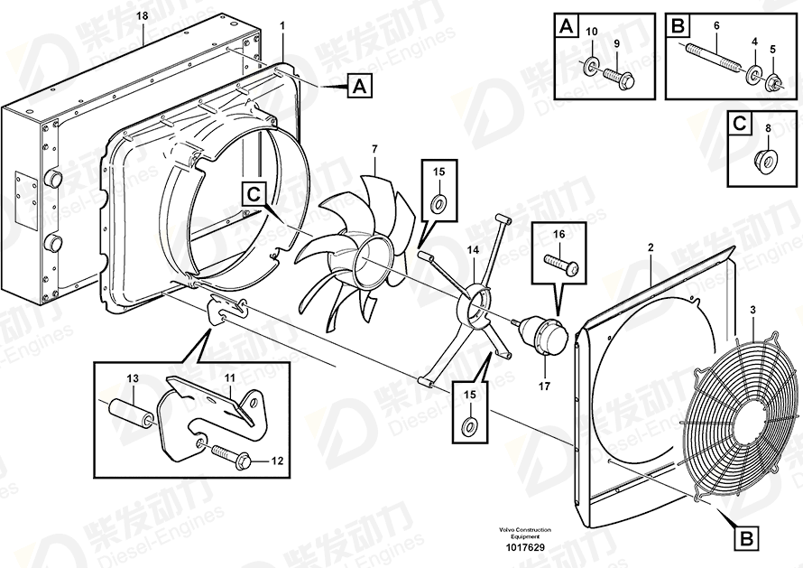 VOLVO Fan Protector 11192980 Drawing