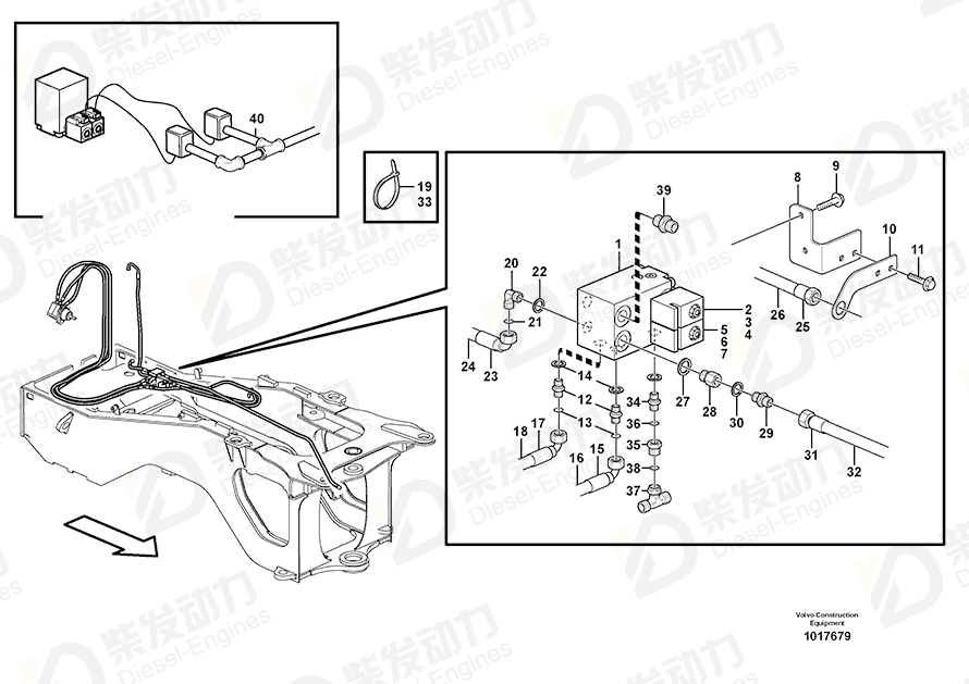 VOLVO Hydraulic hose 927504 Drawing