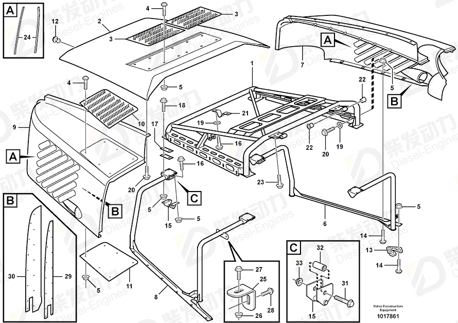 VOLVO Attaching bracket 11118185 Drawing