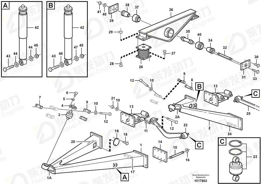 VOLVO Spacer sleeve 11119647 Drawing