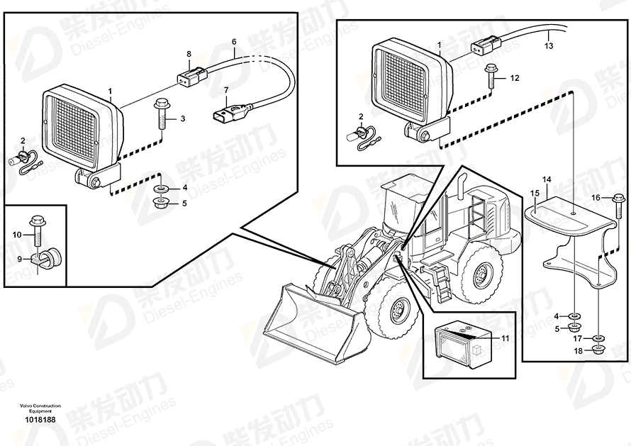 VOLVO Worklamp 11039846 Drawing