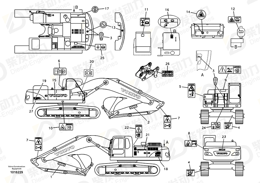 VOLVO Decal Set 14536839 Drawing