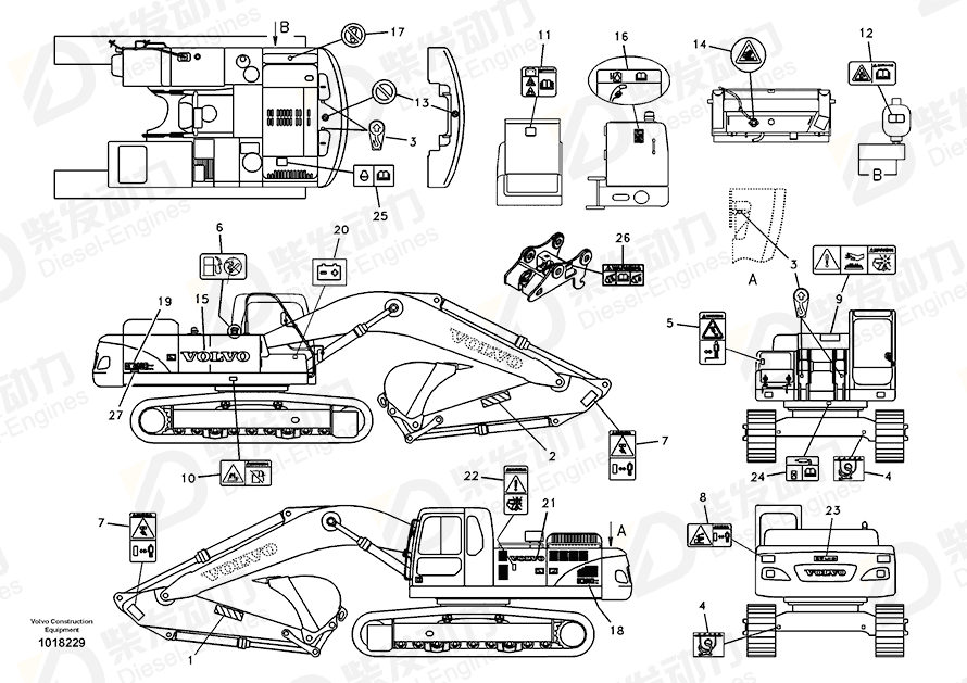 VOLVO Decal SA1192-01650 Drawing