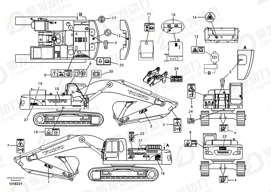 VOLVO Decal 14542400 Drawing