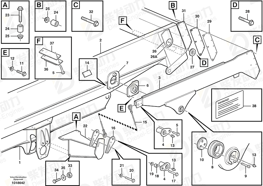 VOLVO Bearing housing 15121483 Drawing