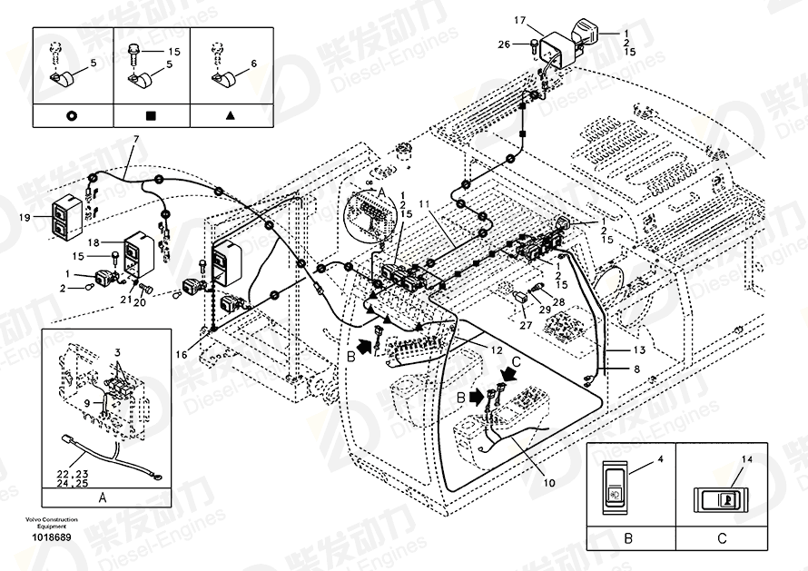 VOLVO Wire harness 14518909 Drawing