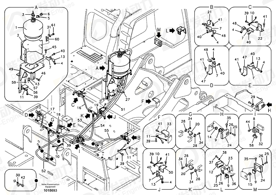 VOLVO Control panel 11301796 Drawing